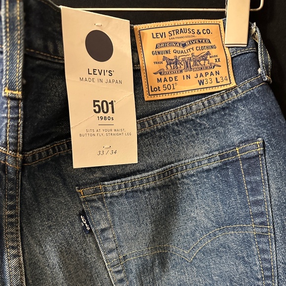 Levi’s Men’s 501 1980’s Made In Japan Selvedge Denim 33X34 NWT - Picture 7 of 10